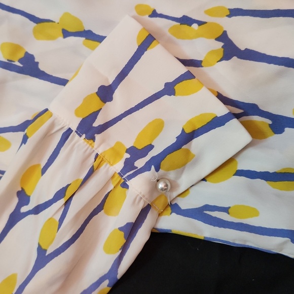 JINY p***ywillow printed blouse  with neck tie size small - Picture 3 of 9